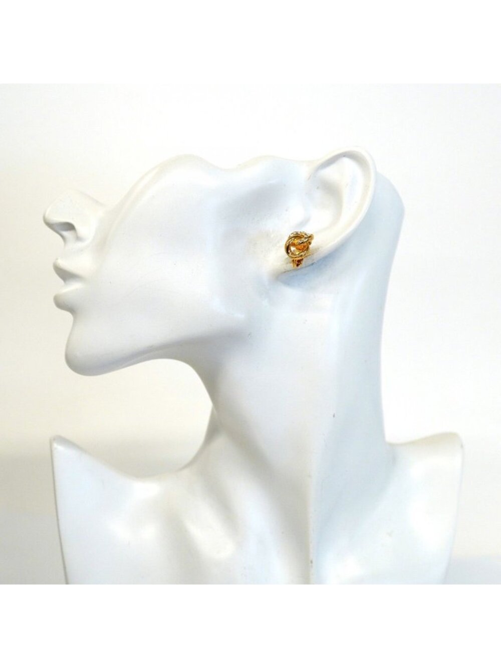 Dior Earrings Gold Plated Line Stone - Picture 5 of 6